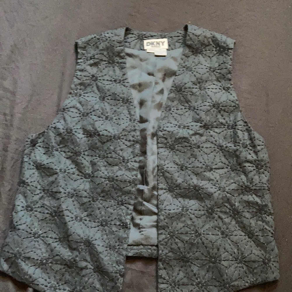 Black vest creative stitch pattern and DKNYjeans